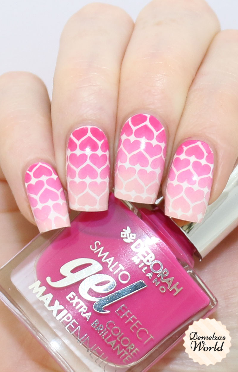 Gradient Hearts Valentines Day Nail Art 1